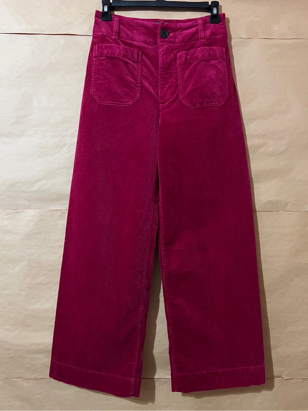 Anthropologie | Maeve The Colette Corduroy Wide Leg Pants Raspberry Pink Size 25